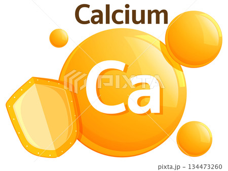 Calcium Supplement Icon with Protective Shield Vector Calcium Supplement Icon with Protective Shield Vector 134473260