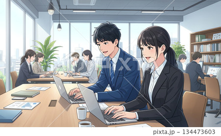 オフィスで働くビジネスマン 134473603