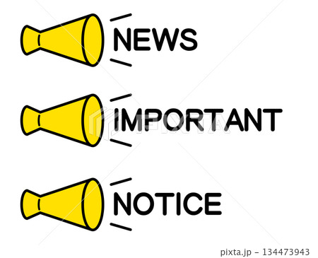 お知らせ・告知を表すメガホンのシンプルなアイコン(Megaphone Icon for Announ お知らせ・告知を表すメガホンのシンプルなアイコン(Megaphone Icon for Announ 134473943