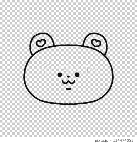 ラブリーなかわいいクマ　線画 134474053