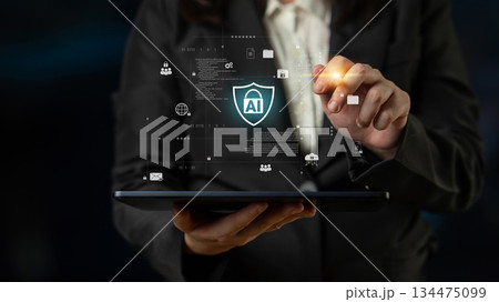 AI cybersecurity and data protection system concept Parse 134475099