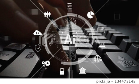 AI Brain Processing Data with Generative Artificial Intelligence Concept Muxer 134475148