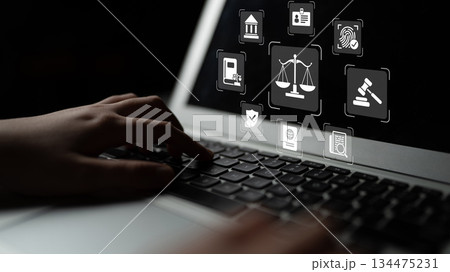 Digital law and legal technology system concept Parse 134475231