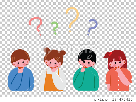 Illustration material of a child with doubts 134475410