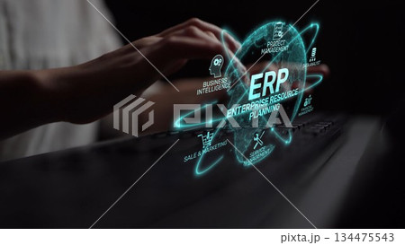 ERP System Dashboard for Enterprise Resource Planning and Business Muxer 134475543