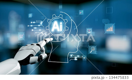 AI Brain Processing Data with Generative Artificial Intelligence Concept. Kernel 134475833