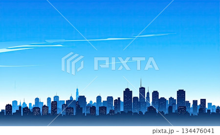 《AI画像》青空が広がる大都市の風景 《AI画像》青空が広がる大都市の風景 134476041