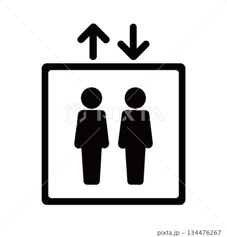 エレベーター ピクト イラスト マーク エレベーター ピクト イラスト マーク 134476267