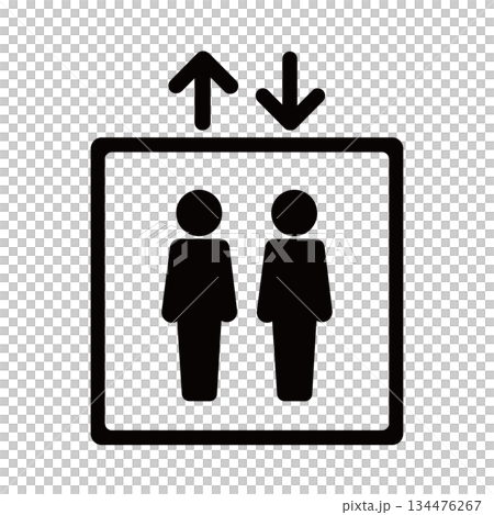 エレベーター ピクト イラスト マーク エレベーター ピクト イラスト マーク 134476267