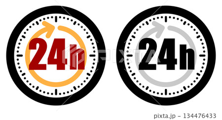 24時間配送アイコン 24時間配送アイコン 134476433
