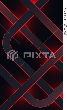 Dark abstract technology vector background with red neon glow intricate lattice pattern Dark abstract technology vector background with red neon glow intricate lattice pattern 134476702