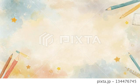 学校のおたよりに使える 子供向けシンプル背景 134476745