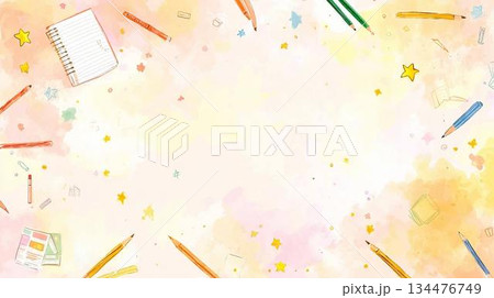 学校のおたよりに使える 子供向けシンプル背景 134476749