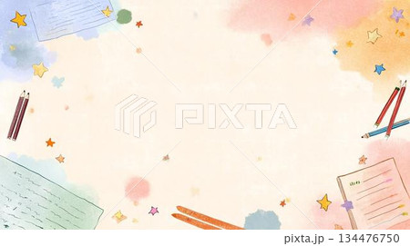 学校のおたよりに使える 子供向けシンプル背景 134476750