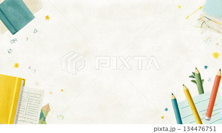 学校のおたよりに使える 子供向けシンプル背景 134476751