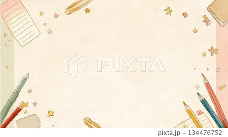 学校のおたよりに使える 子供向けシンプル背景 134476752