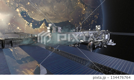 人工衛星と地球 人工衛星と地球 134476764