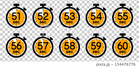 秒錶圖示顯示時間（51秒/52秒/53秒/54秒/55秒/56秒/57秒/58秒） 134476776
