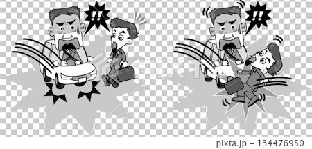 交通安全（受傷事故，商務男士（男性），單色，黑白） 134476950