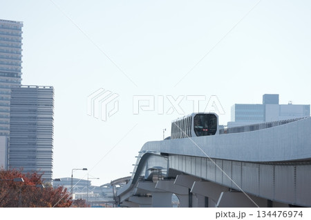 市場前-有明テニスの森間を走行する新交通ゆりかもめ 市場前-有明テニスの森間を走行する新交通ゆりかもめ 134476974