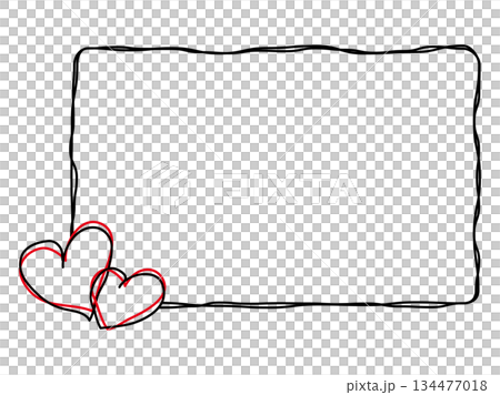 Hand-drawn heart frame 134477018