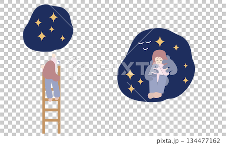 自分を守る存在が遠くにある女性とすぐそばにある女性 134477162
