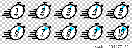 Time management icon showing speedy time 134477180