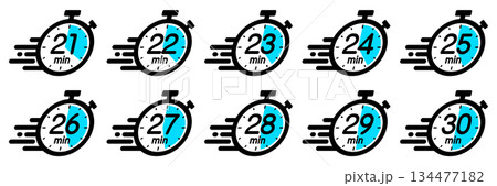 スピード感のある時間を示す時間管理のアイコン 134477182