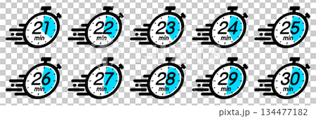 スピード感のある時間を示す時間管理のアイコン 134477182