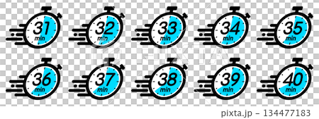 Time management icon showing speedy time 134477183