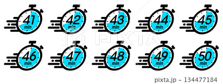 スピード感のある時間を示す時間管理のアイコン 134477184