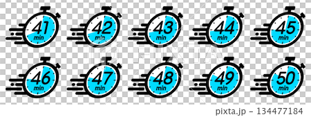 スピード感のある時間を示す時間管理のアイコン 134477184
