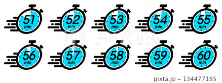 スピード感のある時間を示す時間管理のアイコン 134477185