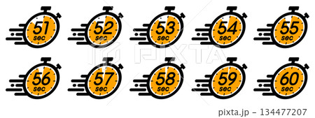 スピード感のある時間を示す時間管理のアイコン 134477207