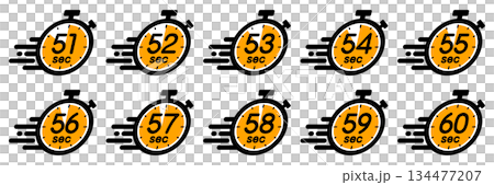 スピード感のある時間を示す時間管理のアイコン 134477207