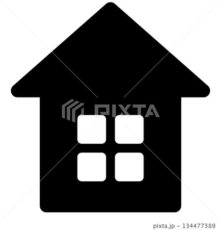 シンプルなかわいい家のシルエットアイコン 134477389