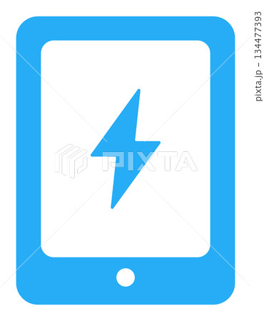 充電中のタブレット端末のアイコンイラスト 134477393