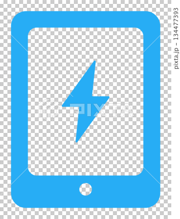 充電中のタブレット端末のアイコンイラスト 134477393