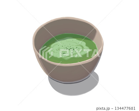 抹茶のある静かな時間 和風シンプルなイラスト 抹茶のある静かな時間 和風シンプルなイラスト 134477681