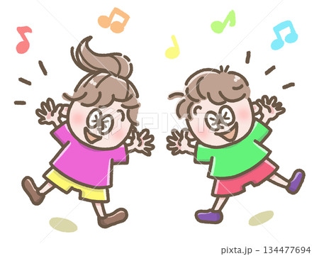 ダンスする子どものイラスト 134477694