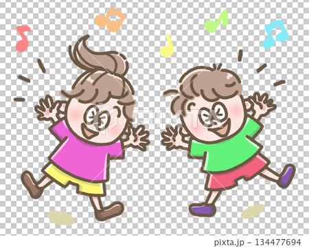 ダンスする子どものイラスト 134477694