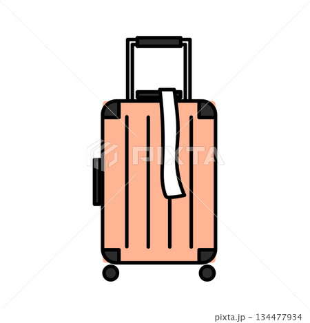 イラスト素材: キャリーケースと旅行用スーツケースのシンプルなイラスト 134477934