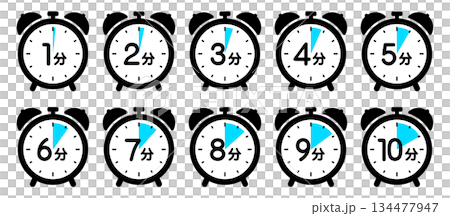 時鐘圖示顯示時間（1分鐘/2分鐘/3分鐘/4分鐘/5分鐘/6分鐘/7分鐘/8分鐘/9分鐘/10分鐘） 134477947