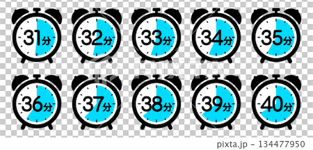 時鐘圖示顯示時間（31分鐘/32分鐘/33分鐘/34分鐘/35分鐘/36分鐘/37分鐘/38分鐘/39分鐘/4） 134477950