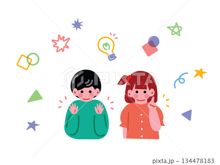 閃く子供のイラスト 134478183