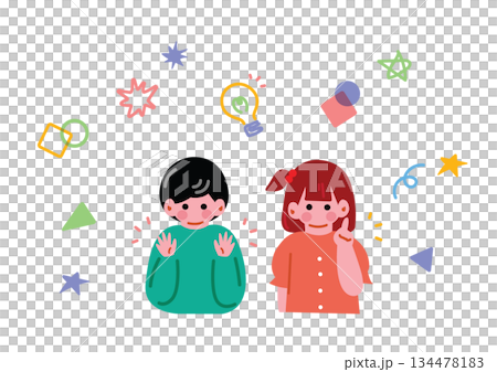 閃く子供のイラスト 134478183