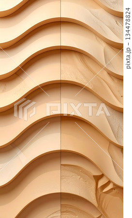 Abstract Sand Dunes Forming Rippling Waves Under Soft Sunlight 134478824