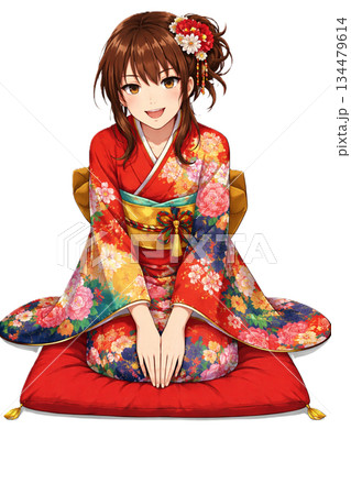 着物を着た女の子 134479614