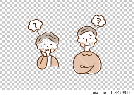 Worried senior couple ② Worried senior couple ② 134479918