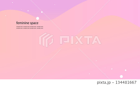 やわらかなピンクのパステルで表現した女性的な抽象空間背景 134481667